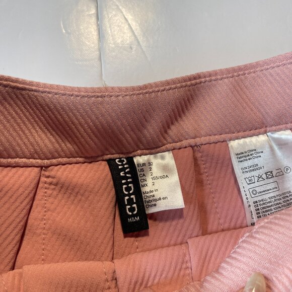 Divided Pink & White Pleated High Waisted Skirt with Stripes Size 2 - Picture 4 of 10